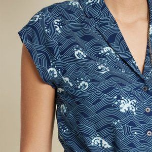 ModCloth—Retro Renewal Collard Blouse—Waves